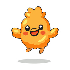 cute chick cartoon kawaii sticker. character vector illustration