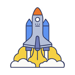 Fototapeta premium Space shuttle ready for takeoff illustration