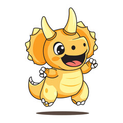 cute dinosaur cartoon kawaii sticker. character vector illustration