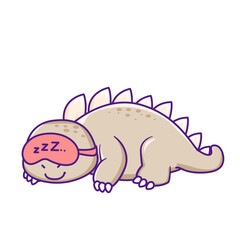 cute dinosaur cartoon kawaii sticker. character vector illustration
