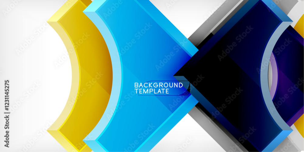 Poster geometric design abstract background - circles and triangles