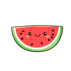 cute watermelon cartoon kawaii sticker. character vector illustration