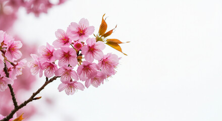 Obraz premium sakura flowers isolated background nature blossom
