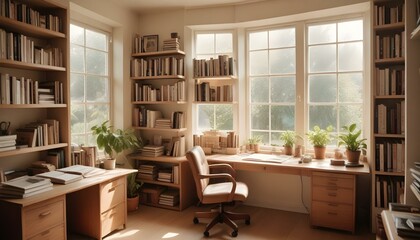 minimalist interior design style futuristic home office sleek furniture state of the art technology
