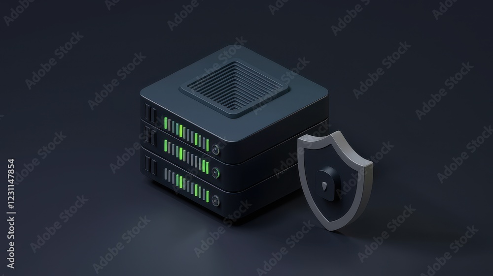 Poster cybersecurity server protection: data security and privacy
