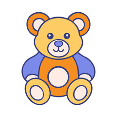 Cute teddy bear plush toy illustration