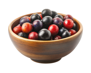 bowl of mixed berries including blueberries, blackberries, and red currants, showcasing vibrant colors and fresh textures. Perfect for healthy snacks or desserts