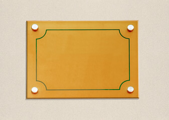 Plaque professionnelle de porte sans marquage 