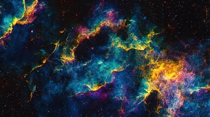 Obraz premium Colorful Cosmic Nebula in Deep Space with Bright Starry Background