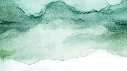 Naklejka premium abstract green watercolor landscape - abstract art