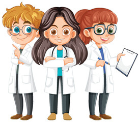 Fototapeta premium Young Scientists in Lab Coats