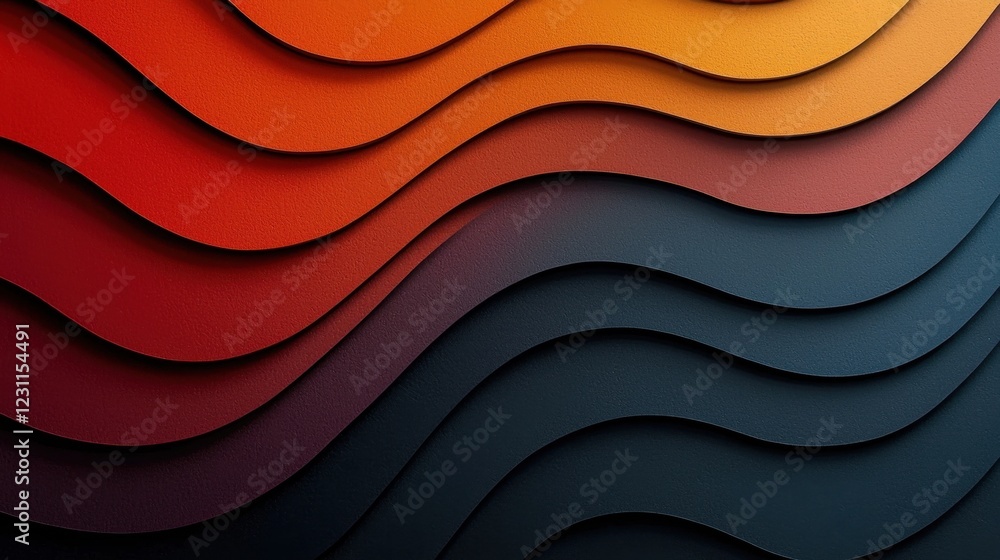 Aufkleber abstract waves design in warm colors gradient flowing background
