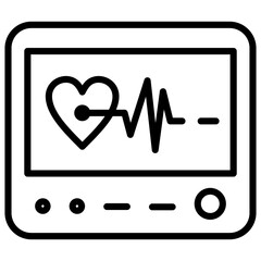 Heart Rate Outline Icon