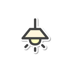 ステッカー日用品家電関連の単品アイコン　照明