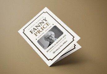 Brown Vintage Funeral Program