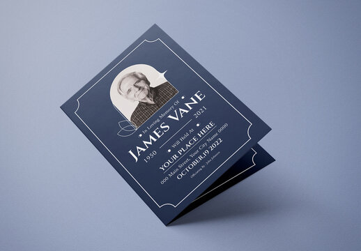 Blue Vintage Funeral Program