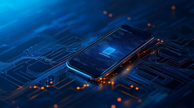 Intricate circuitry and mobile phone integration, a look into modern communication technology