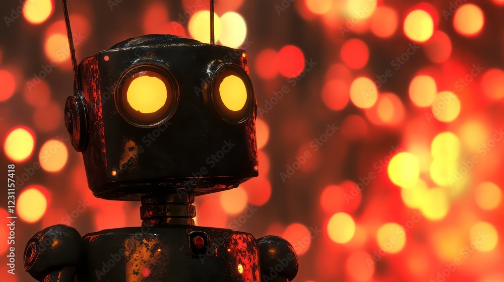 Poster bot abstract background illustration - 3d rendering