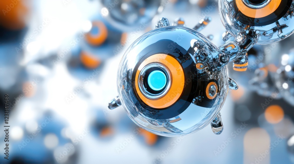 Poster bot abstract background illustration - 3d rendering