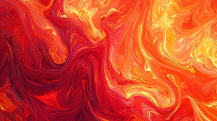 Vibrant Swirling Abstract Background in Warm Red and Orange Tones