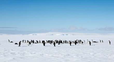 "Majestic Emperor Penguins in the Pristine Antarctic Wilderness"