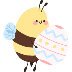 Cute Bee Holding Easter Egg