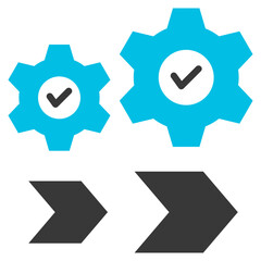 Step Glyph Blue Grey Icon