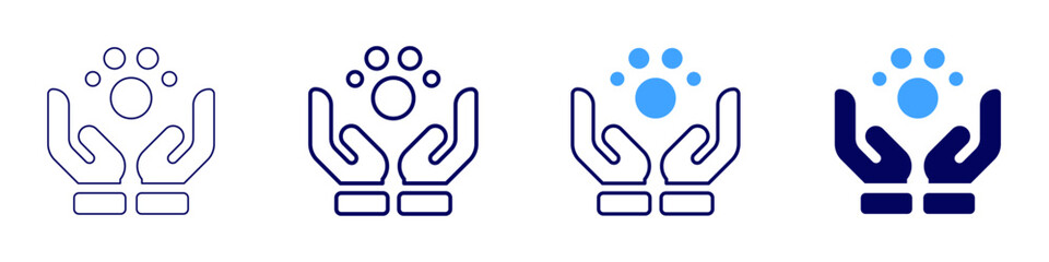 Pet care icon in 4 different styles. Thin Line, Line, Bold, and Bold Line. Duotone style. Editable stroke