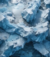 Obraz premium Seamless winter blue ice texture with snow frost, icy, seamless pattern, frost, icy crystals, backdrop