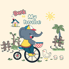 Fototapeta premium Cute animals happily cycling together, enjoying the freedom and excitement of outdoor adventure 