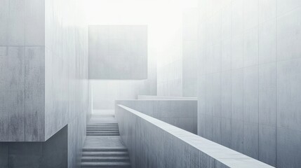 Obraz premium Minimalist Architecture with Light and Shadows in Concrete Space