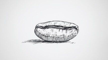 Fototapeta premium Hand-drawn Sketch of a Single Delicious Chocolate Cookie on White Background