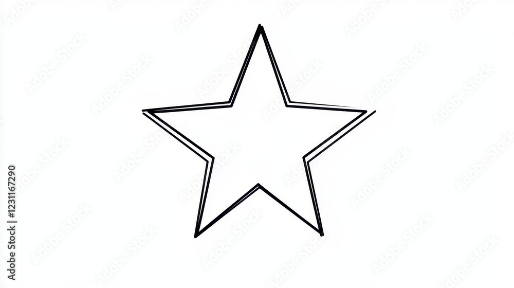 Poster Simple Outline Star Design on White Background for Use in Graphics