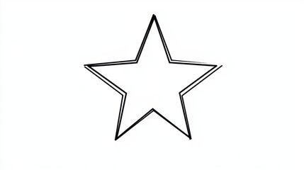 Obraz premium Simple Outline Star Design on White Background for Use in Graphics