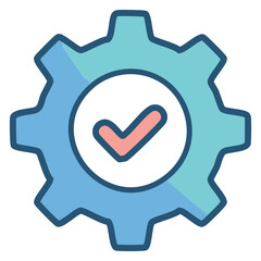 Cogwheel and Checkbox Icon – Settings and Task Completion Symbol vector design