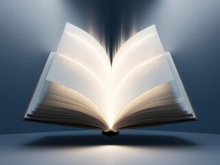 Illuminated Pages: A captivating image of an open book radiating light from its pages, symbolizing the power of knowledge and imagination.  