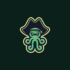 Octopus Pirates Logo Template