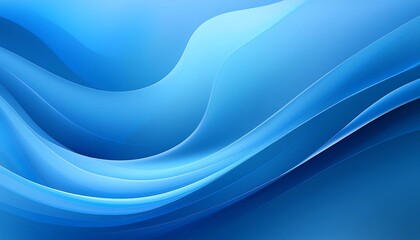 Obraz premium 青の波動 滑らかに広がるグラデーションの世界
