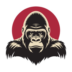 Gorilla head logo vector. angry gorilla logo Design icon