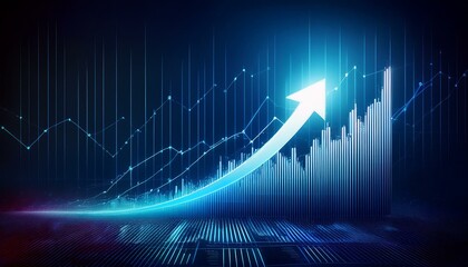 graph with arrow. Growth arrow up and progress success business skill increase improvement graph on market pro. 
