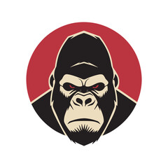 Gorilla head logo vector. angry gorilla logo Design icon