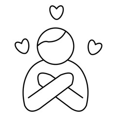 Simple Self-Care Outline Icon – Wellness and Mental Health Symbols