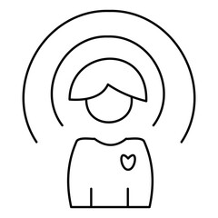 Simple Self-Care Outline Icon – Wellness and Mental Health Symbols