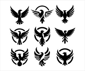 Eagle logo vector icon set. Eagle symbol collection. Eagle logo vector