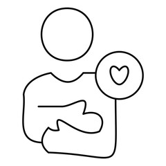 Simple Self-Care Outline Icon – Wellness and Mental Health Symbols