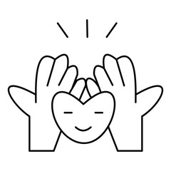 Simple Self-Care Outline Icon – Wellness and Mental Health Symbols