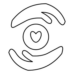 Simple Self-Care Outline Icon – Wellness and Mental Health Symbols