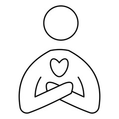 Simple Self-Care Outline Icon – Wellness and Mental Health Symbols