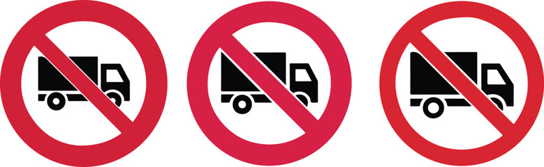 vector illustration no trucks are allowed in the truck prohibition zone.