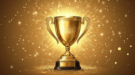 Winner champion and golden trophy cup